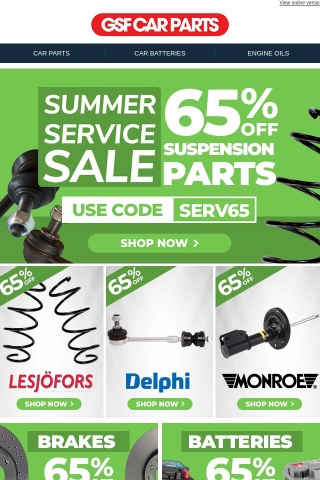Give Your Suspension A Service This Summer & Save 65% OFF!