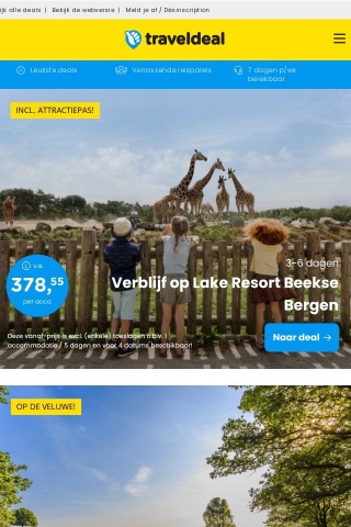🎉 Vakantieparken in Nederland v.a. €378.55 per acco. | Steden dichtbij v.a. €92 per persoon