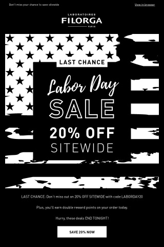 20% Off Sitewide Ends Tonight