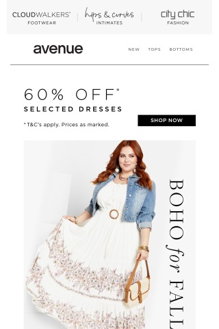 On NOW: 60% Off* Selected Dresses