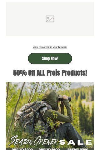 50% ALL Prois Products!