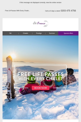 Free Lift Passes With Every Chalet!