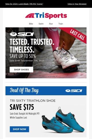 Save up to 50% on Sidi — Ends Tonight!