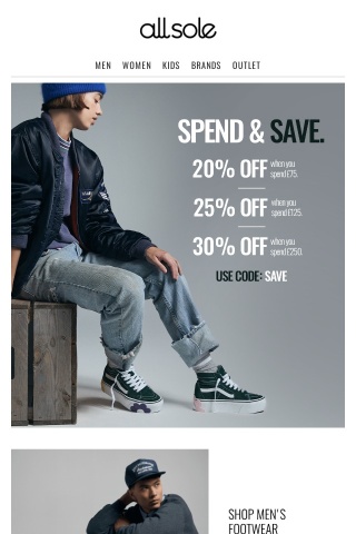 Spend and Save | Up to 30% off