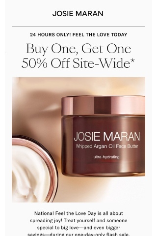 TODAY ONLY: Buy One, Get One 50% Off