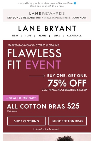 BOGO 75% OFF fall fits + $25 (ALL) COTTON BRAS!