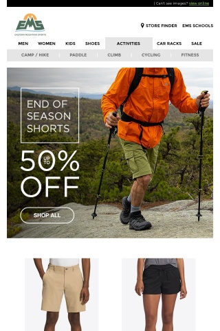 End of Season Shorts up to 50% OFF