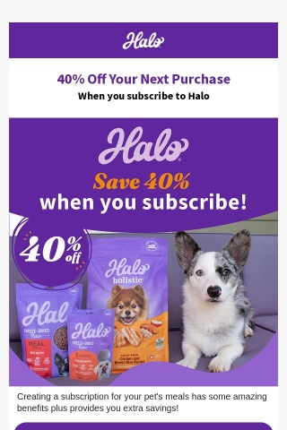 40% Off Your Pet's Favorite Meal