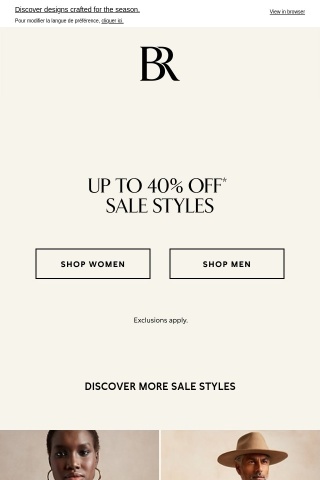 Shop Sale Styles With Up to 40% Off