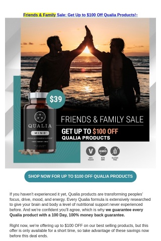 👀 Get Up To $100 OFF on our Best Selling Qualia Products