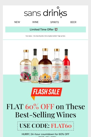 🤑😳 Flat 60% OFF Best-Selling Alc-Free Drinks– 24 Hrs Only