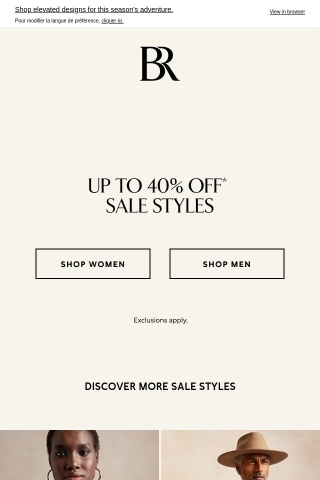 Discover Up to 40% Off Sale Styles
