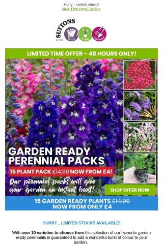 Garden Ready Perennial Packs FROM £4