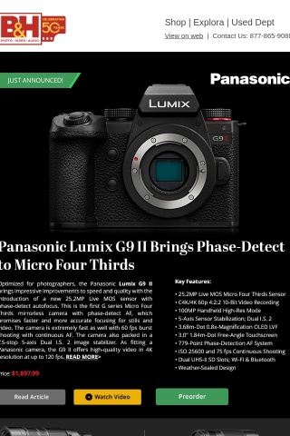 NEW! Panasonic Lumix G9 II | Canon RF Prime Cinema Lenses | Fuji GFX 100 II | Sony BURANO 8K