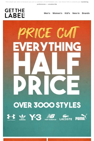Hey, Prices Cut - Everything Half Price
