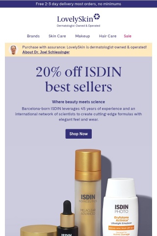 20% off ISDIN best sellers starts NOW for a limited time!