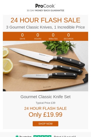 FLASH SALE: 3 Knives, 1 Incredible Price 😍