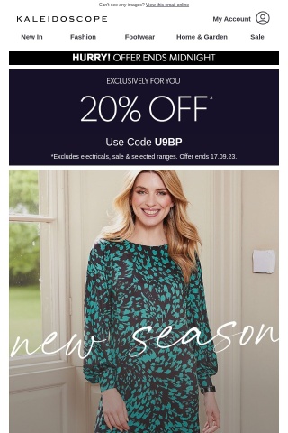 Hurry, 20% off ends tonight!