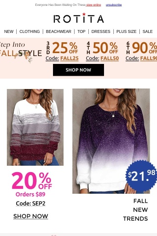 20% OFF fall’s outfit-making tops