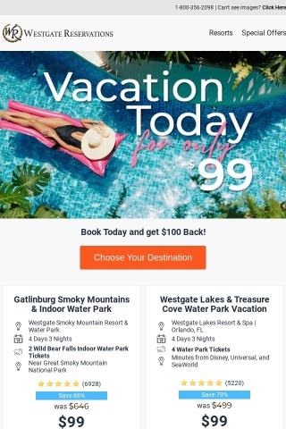 $99 Highly Recommended Vacations