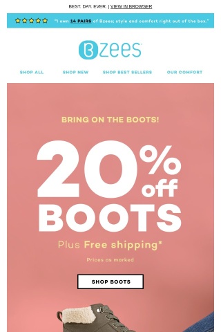 Happy 1st day of fall! Enjoy 20% off boots + Free shipping