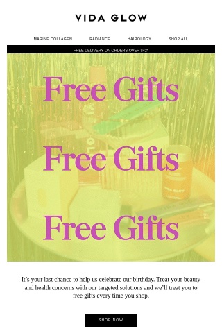 Last chance for free gifts