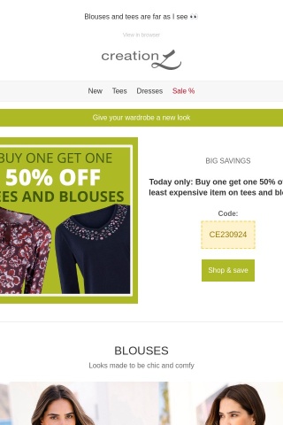 Tees & blouses BOGO 50% off 🤑​