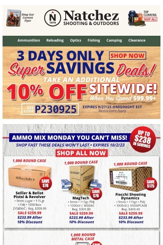 Up to $238 in Savings for Ammo Mix Monday!
