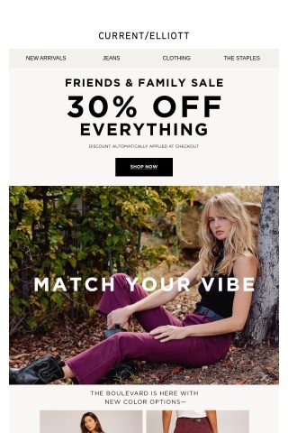 Wear New Colors + 30% Off Everything