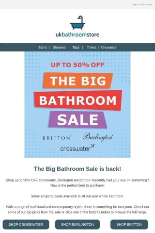 Save Up To 50% OFF In The Big Bathroom Sale! 🤑
