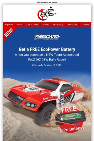 Free Battery with a New Dakar Rally Racer!