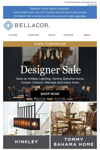 It's Going Quick! Designer Sale Ends Tomorrow