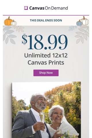 🍂$18.99 12x12 Canvas Prints - Embrace Autumn & Capture Your Love Story 📸