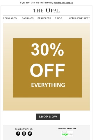 30% Off Everything. Offer Ends soon. Don't Miss Out!