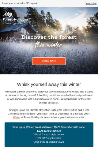 ❄ Save up to 15% on a festive break