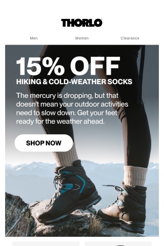Hey: 15% Off Hiking & Cold Weather Socks!