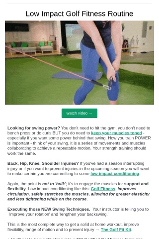 How to Keep Your "Golf Muscles"