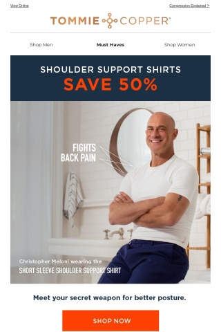 Save 50% on the #1 Selling Shoulder Support Shirt!
