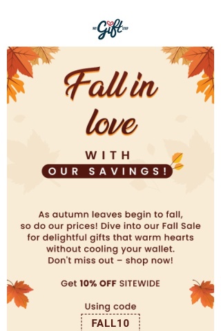 Get Cozy with Savings, Fall Sale Spectacular!