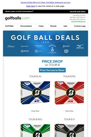 Golf Ball Deals! Lowest Price Ever on Bridgestone TOUR B & e6, TaylorMade TP5 2 for $90, Titleist Overruns from $17.99 + more