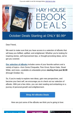 October Deals Starting at ONLY $0.99*