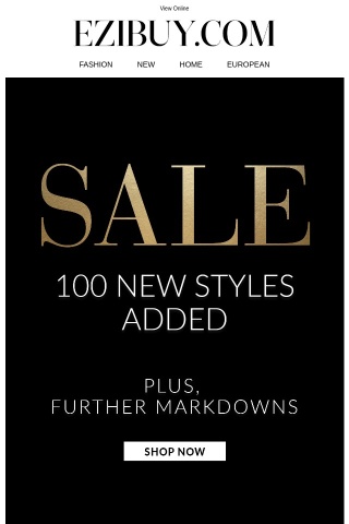 100+ New Sale Styles Added