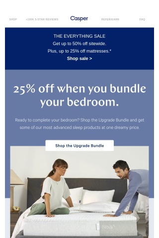25% off the ultimate bed upgrade