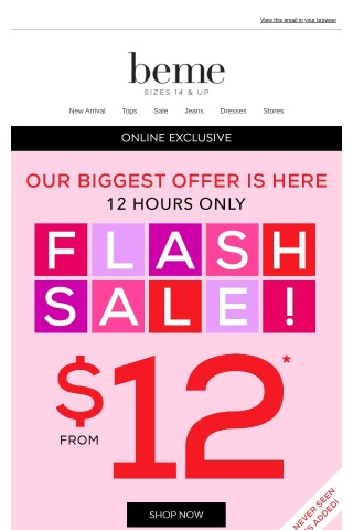 The Biggest $12* Flash Sale Ever! Tonight ONLY