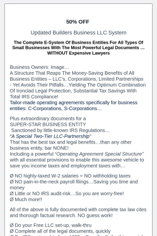 Business Owners: Image... A Structure That Reaps The Money-Saving Benefits of All Business Entities – LLC’s, Corporations, Limited Partnerships - Yet Avoids Their Pitfalls