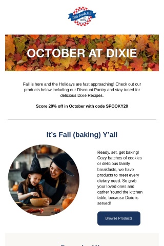 Dixie Diner October Newsletter