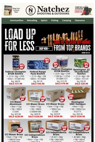 Load Up for Less - Up to $459 Off Ammo From Top Brands