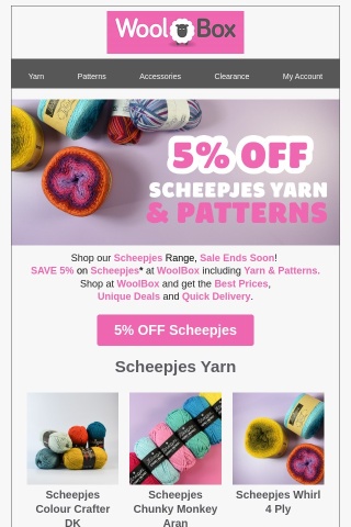 WoolBox Scheepjes SALE Ends Monday: 5% OFF All Scheepjes Yarn & Patterns