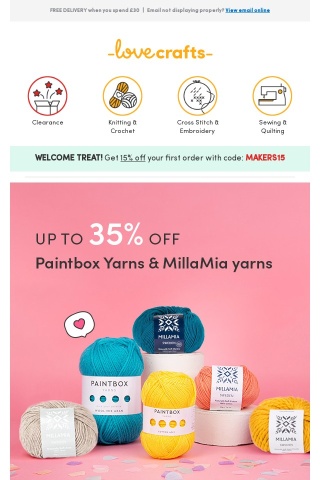 A match made in yarn heaven 💭 Up to 35% off Paintbox Yarns and MillaMia!