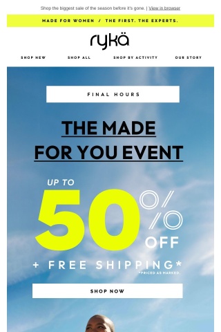 ENDS TODAY! Up to 50% off sitewide + Free shipping